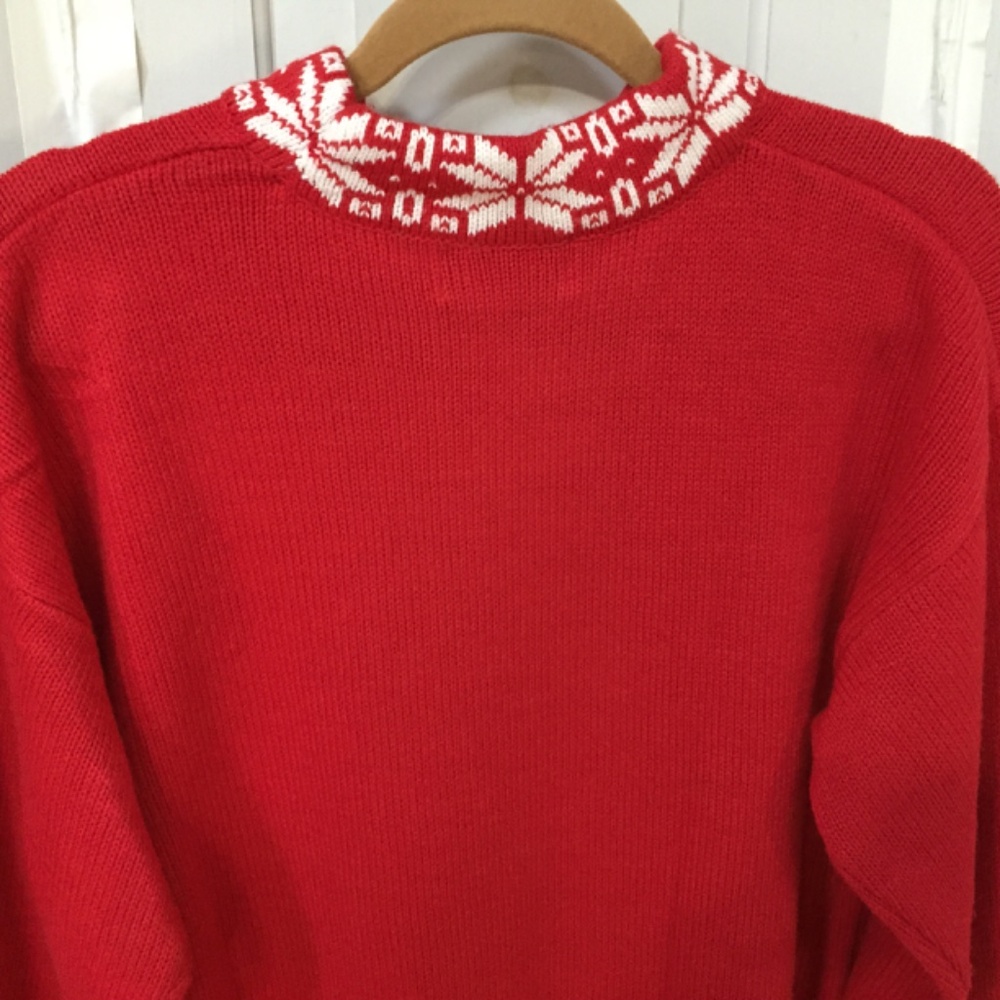 Red Snowflake Women's Sweater - Picture 15 of 15